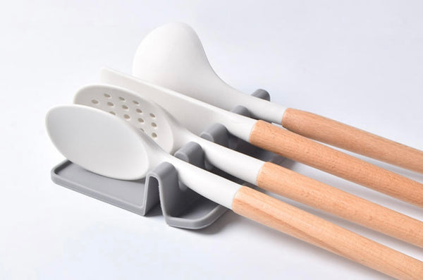 Grey Silicone Utensil Rest