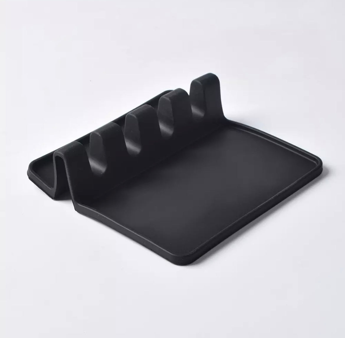 Black Silicone Utensil Rest