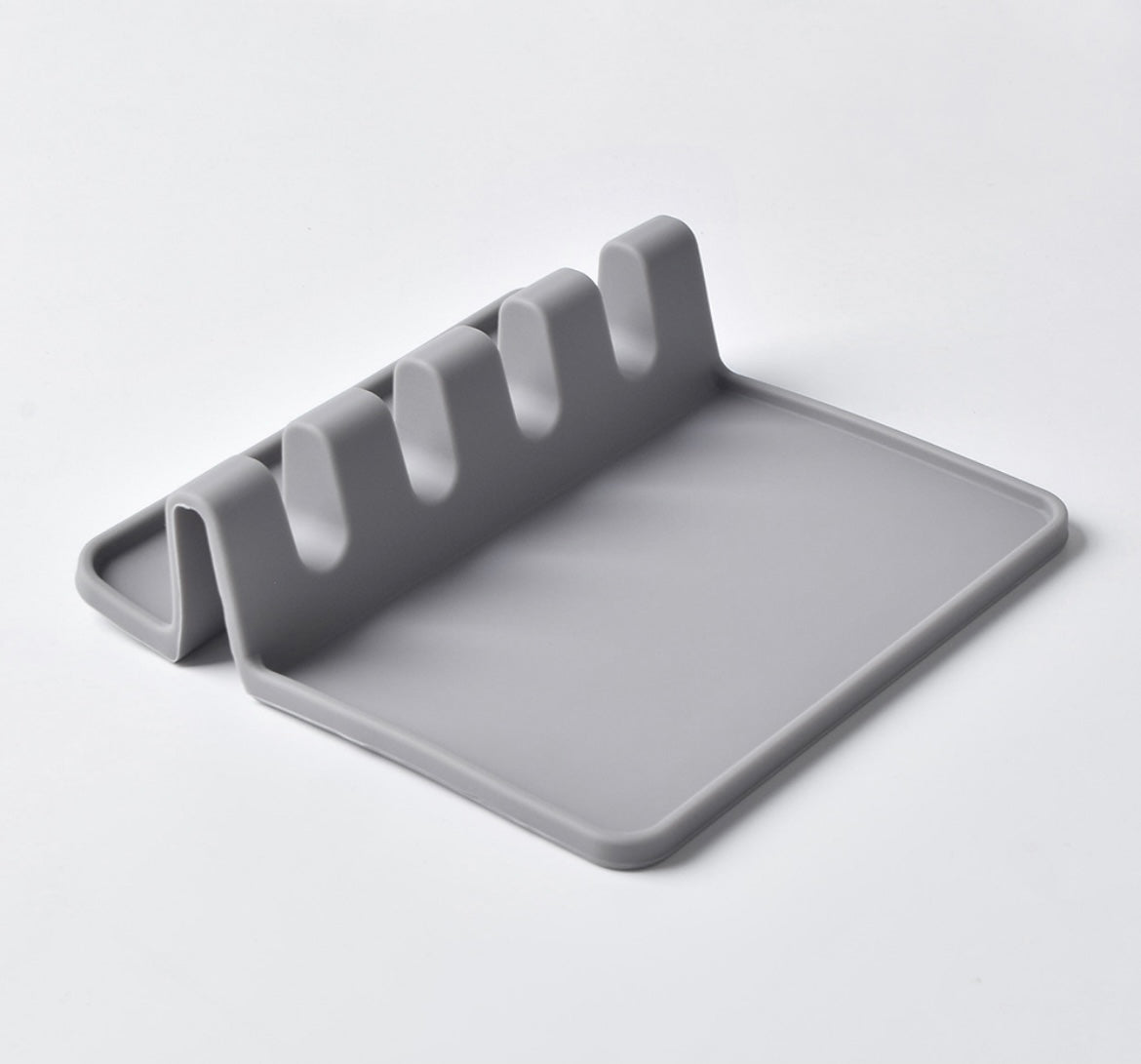 Grey Silicone Utensil Rest