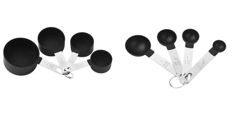Black Measuring cups and spoons