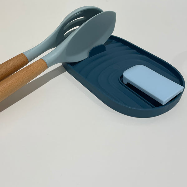 Blue Plastic Utensil Rest